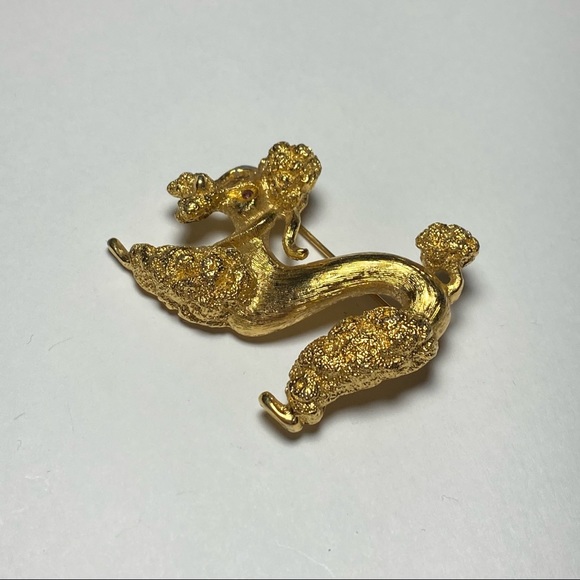 Vintage monet Gold-tone Poodle Brooch - Picture 2 of 4